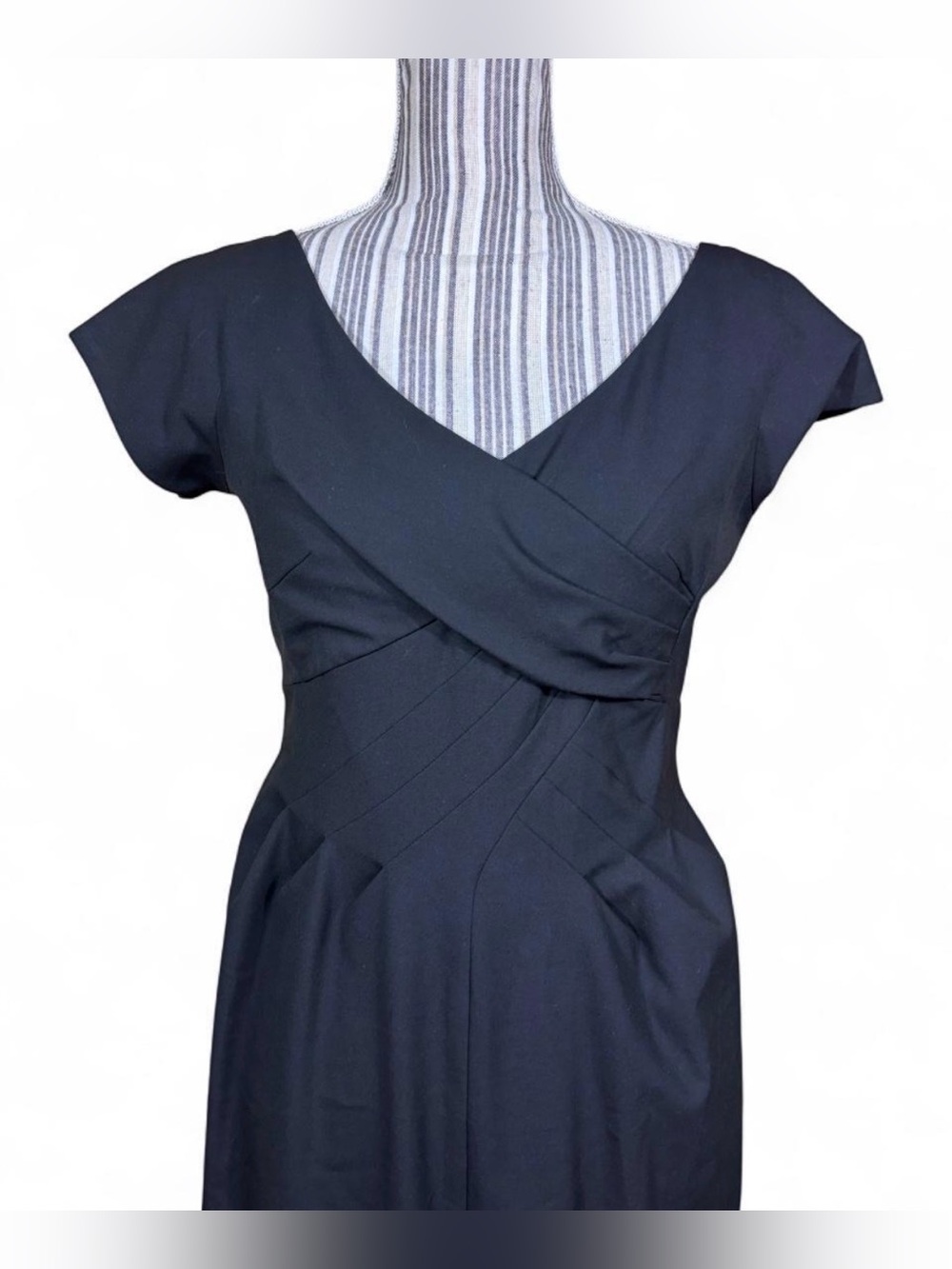 MICHAEL MICHAEL KORS BLACK Draped front panel cap sleeves EUC DRESS